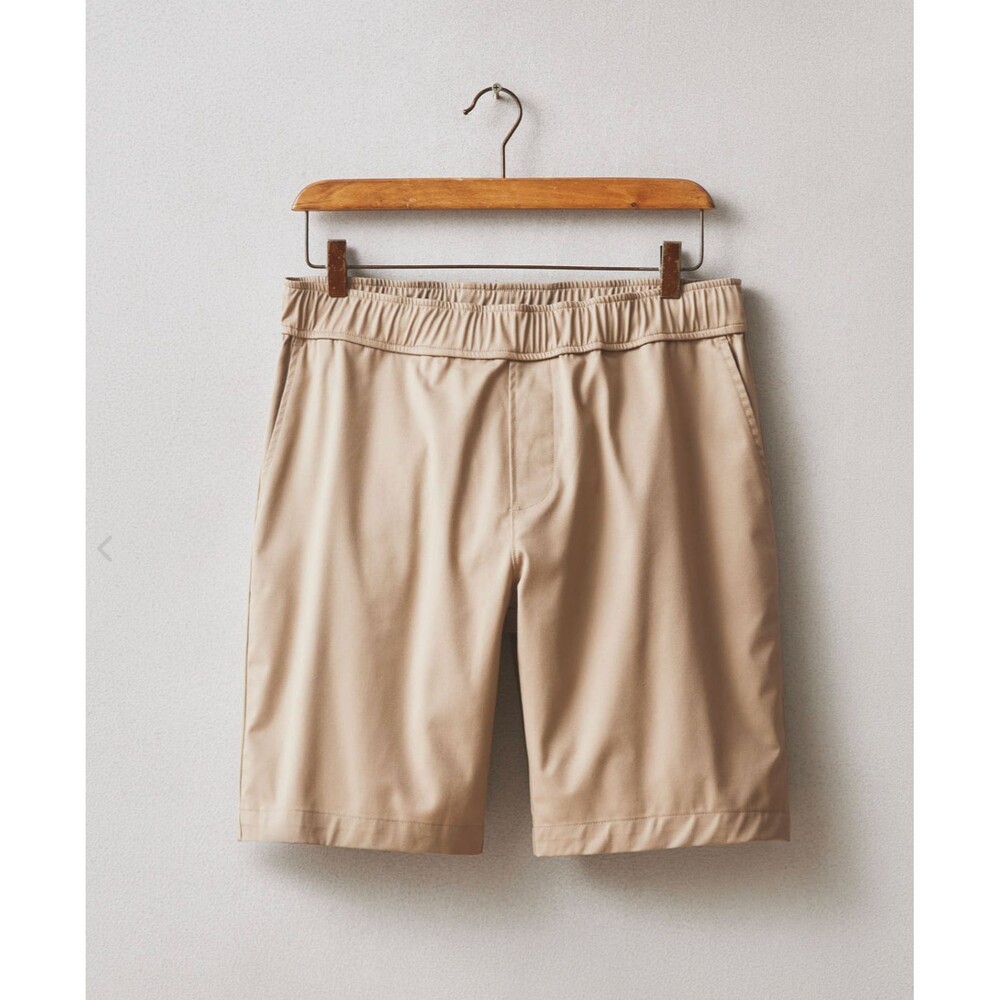 American Giant Shorts Mens M Khaki Beach Pull On Lightweight Pockets Gym USA NEW